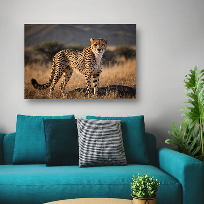 Prachtige cheeta in zijn natuurlijke omgeving poster