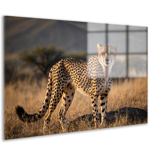 Prachtige cheeta in zijn natuurlijke omgeving acrylglas