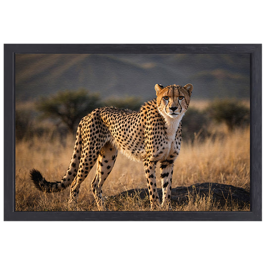 Prachtige cheeta in zijn natuurlijke omgeving canvas met baklijst