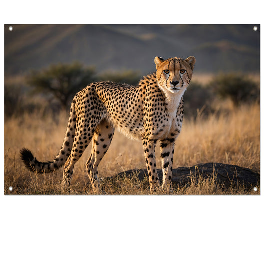 Prachtige cheeta in zijn natuurlijke omgeving tuinposter