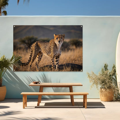 Prachtige cheeta in zijn natuurlijke omgeving tuinposter