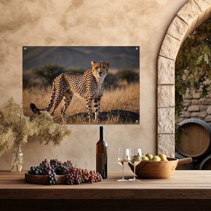 Prachtige cheeta in zijn natuurlijke omgeving tuinposter