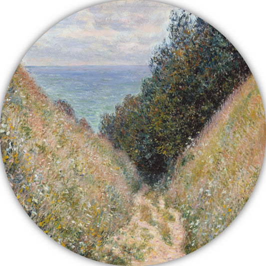 Weg bij La Cavée, Pourville - Claude Monet aluminium muurcirkel