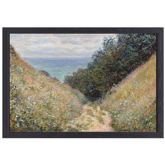 Weg bij La Cavée, Pourville - Claude Monet canvas met baklijst