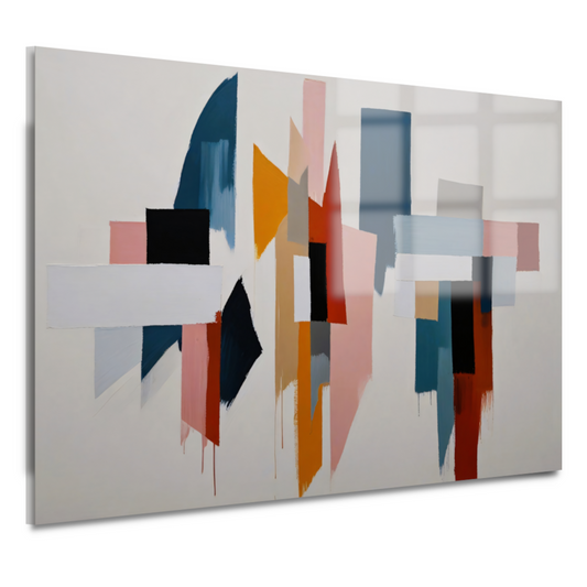 Kleurrijke abstracte vormen op canvas acrylglas