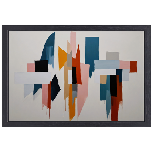 Kleurrijke abstracte vormen op canvas canvas met baklijst