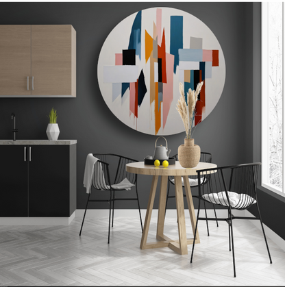 Kleurrijke abstracte vormen forex muurcirkel