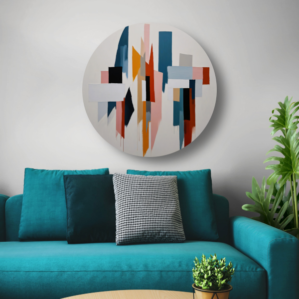 Kleurrijke abstracte vormen forex muurcirkel
