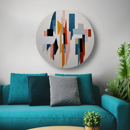 Kleurrijke abstracte vormen forex muurcirkel