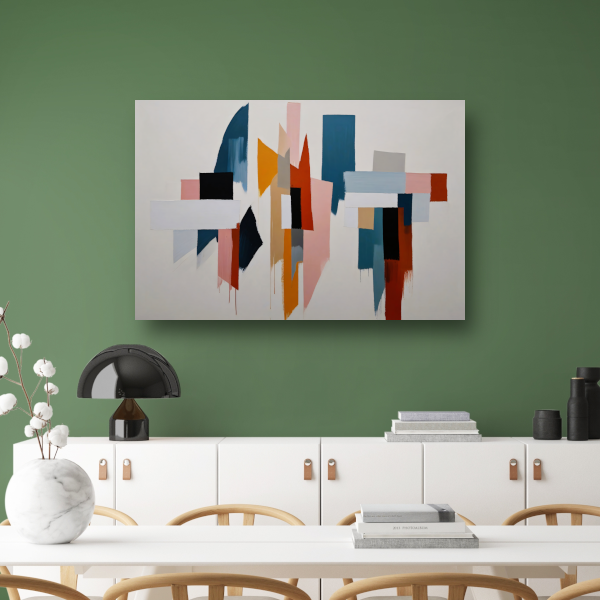 Kleurrijke abstracte vormen op canvas poster