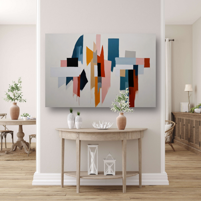 Kleurrijke abstracte vormen op canvas poster