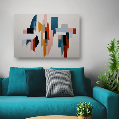 Kleurrijke abstracte vormen op canvas acrylglas