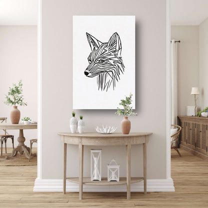 Minimalistische Zwarte Lijn Vos Illustratie acrylglas