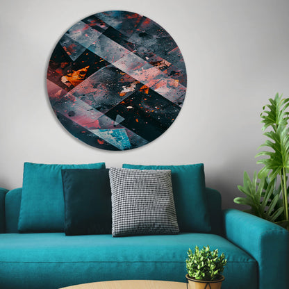 Abstract Explosie van Kleur en Beweging aluminium muurcirkel