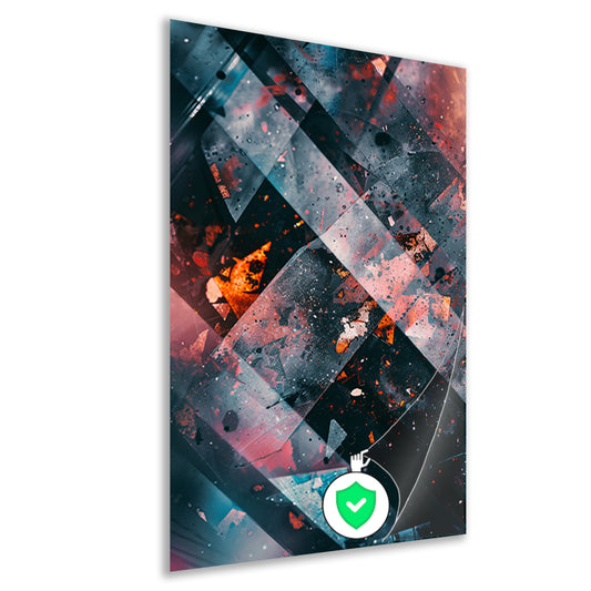 Abstract Explosie van Kleur en Beweging poster