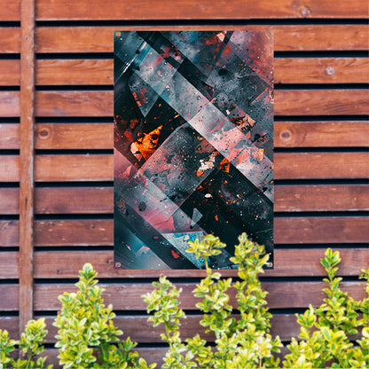 Abstract Explosie van Kleur en Beweging tuinposter