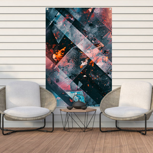 Abstract Explosie van Kleur en Beweging tuinposter