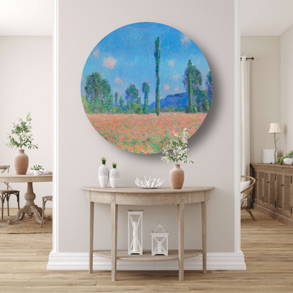 Papaverveld, Giverny - Claude Monet forex muurcirkel