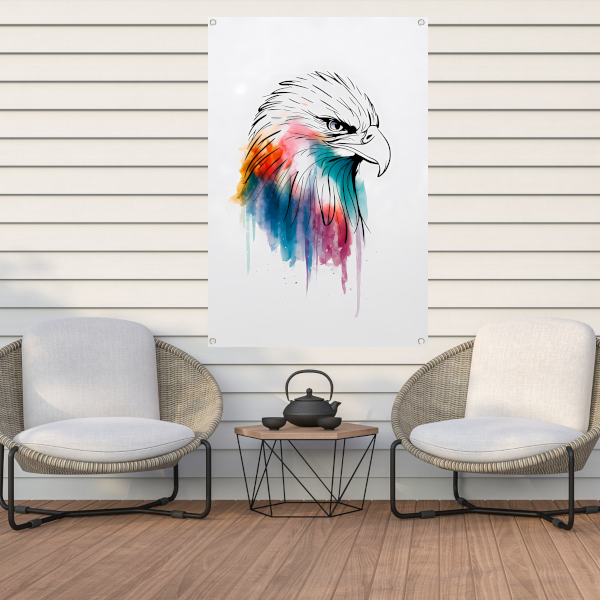 Moderne Kleurrijke Adelaar Lijnkunst tuinposter