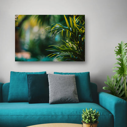 Natuurlijke groene bladeren in zachte focus poster