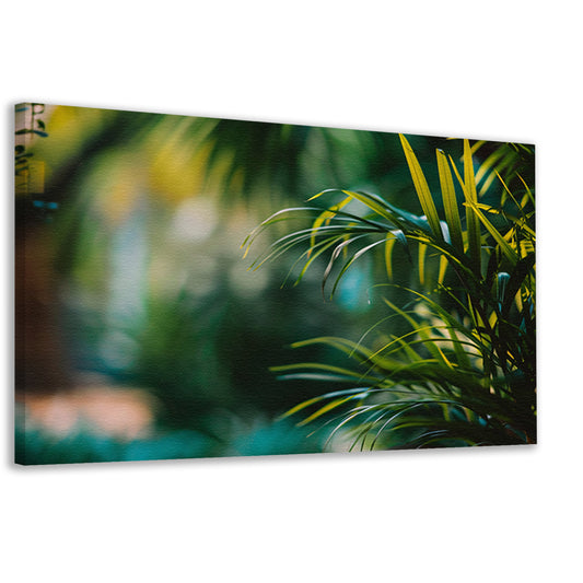 Natuurlijke groene bladeren in zachte focus canvas