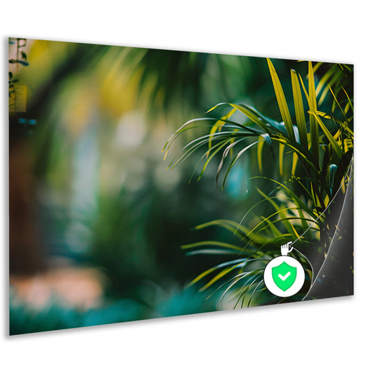 Natuurlijke groene bladeren in zachte focus poster