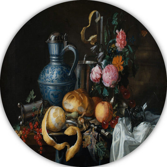 Stilleven - Jan Davidsz. de Heem aluminium muurcirkel