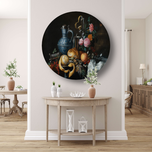 Stilleven - Jan Davidsz. de Heem aluminium muurcirkel