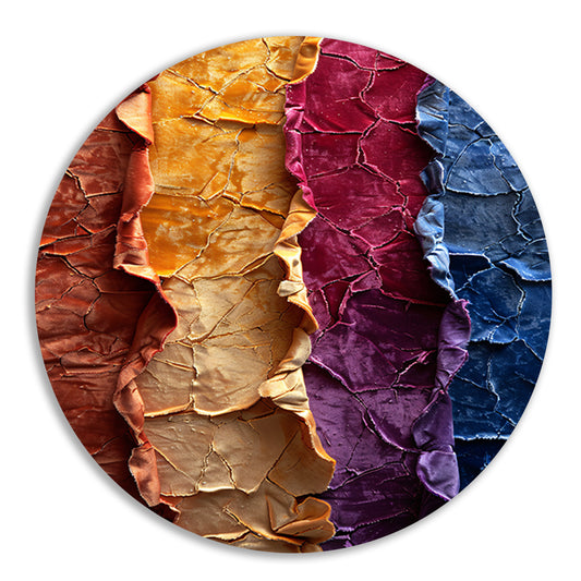 Abstract  met levendige kleuren en textuur aluminium muurcirkel