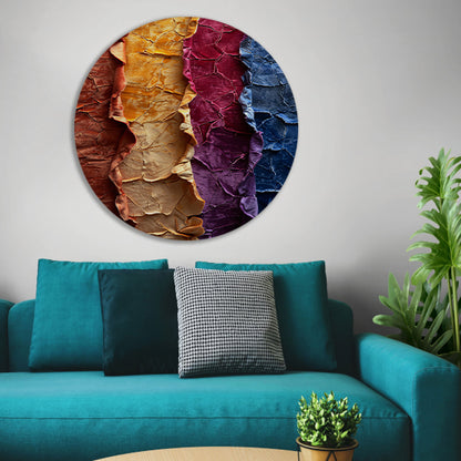 Abstract  met levendige kleuren en textuur aluminium muurcirkel
