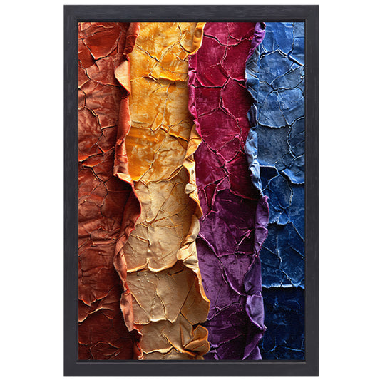 Abstract  met levendige kleuren en textuur canvas met baklijst