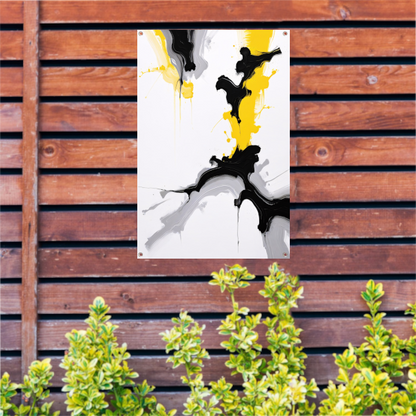 Dynamische Abstractie in Zwart en Geel tuinposter
