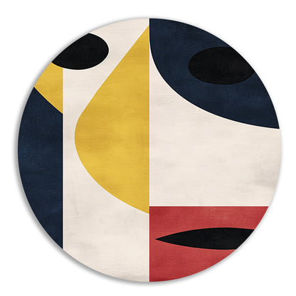 Abstract geometrisch gezicht met sterke contrasten forex muurcirkel