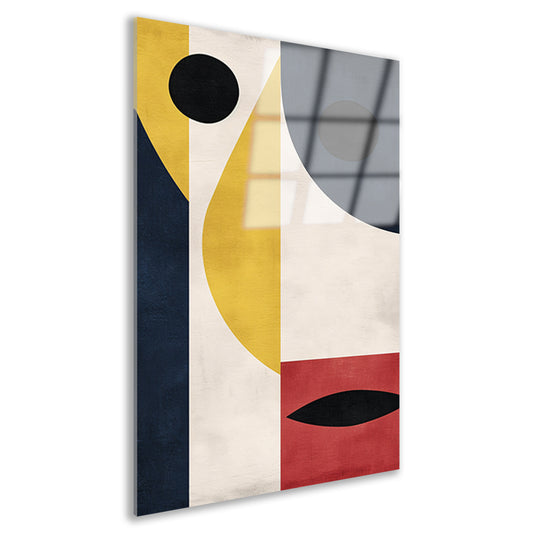 Abstract geometrisch gezicht met sterke contrasten acrylglas