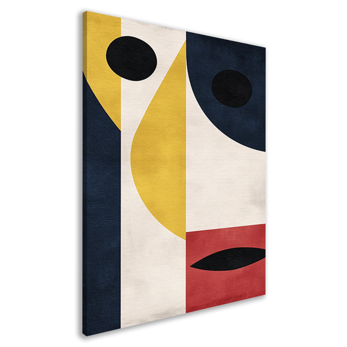 Abstract geometrisch gezicht met sterke contrasten canvas