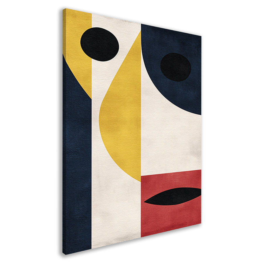 Abstract geometrisch gezicht met sterke contrasten canvas