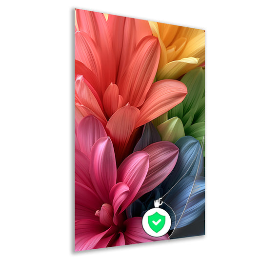 Abstract bloemen in levendige kleuren poster