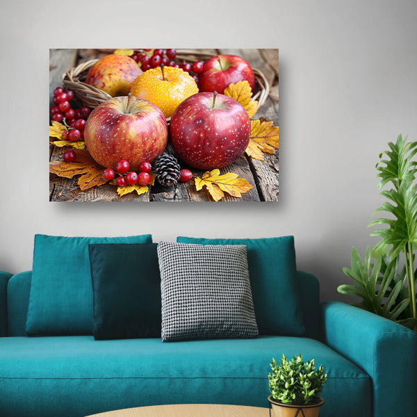 Stilleven met appels en bessen canvas