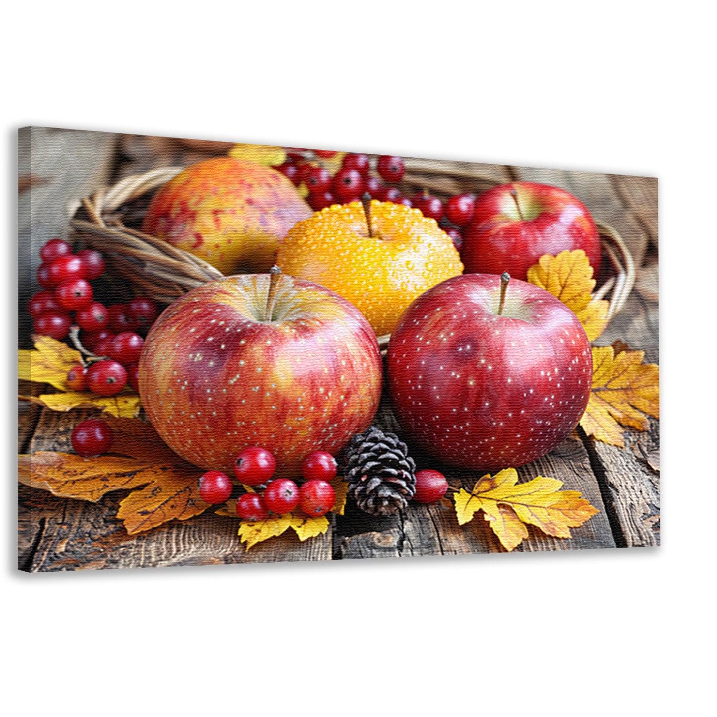 Stilleven met appels en bessen canvas