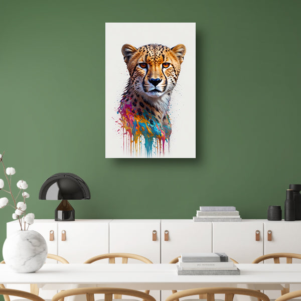 Abstract Cheetah in Kleurexplosie canvas