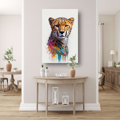 Abstract Cheetah in Kleurexplosie canvas