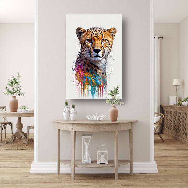 Abstract Cheetah in Kleurexplosie poster