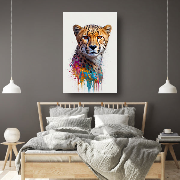 Abstract Cheetah in Kleurexplosie canvas