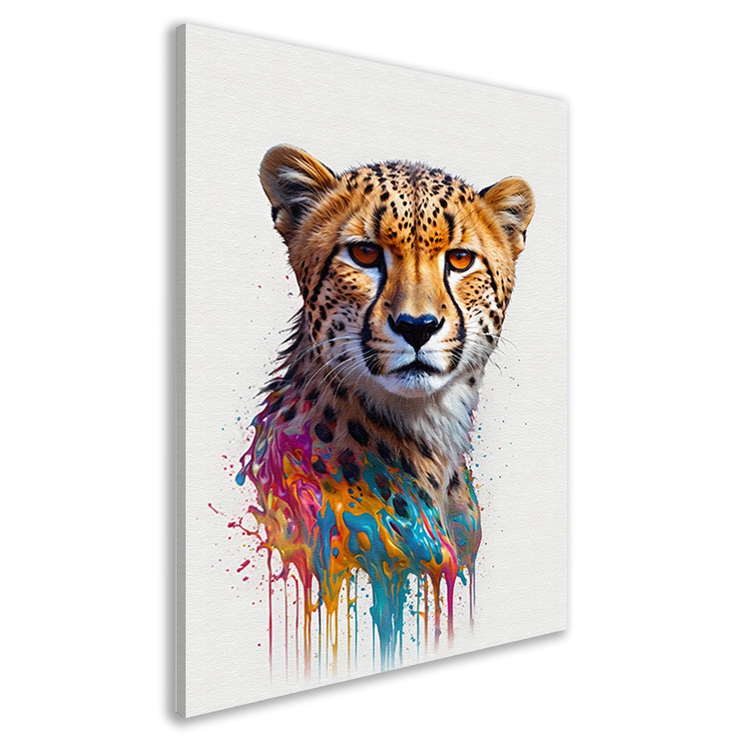 Abstract Cheetah in Kleurexplosie canvas