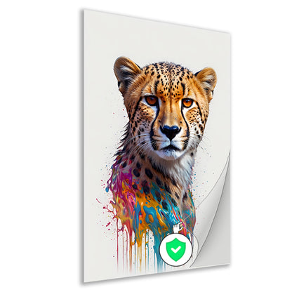 Abstract Cheetah in Kleurexplosie poster