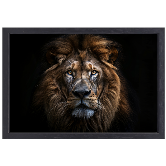 De trotse blik van de koning der dieren canvas met baklijst