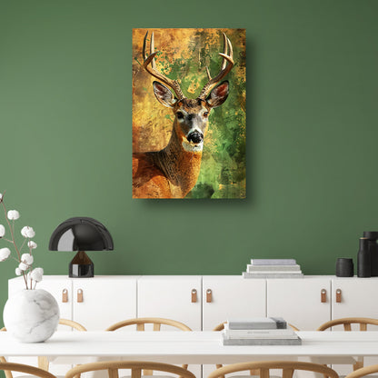 Dynamisch hertenportret met abstracte achtergrond poster