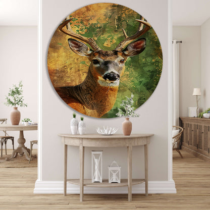 Dynamisch hertenportret met abstracte achtergrond forex muurcirkel