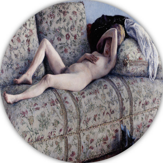 Naakt op een sofa - Gustave Caillebotte forex muurcirkel