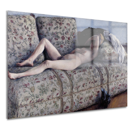Naakt op een sofa - Gustave Caillebotte acrylglas